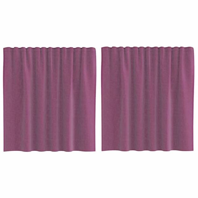Berkfield Home Voile Curtains with Rod Pockets 2 pcs Purple - image 1