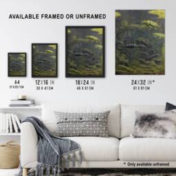 "Artery8 Pike Perch Aquarium Vintage Wall Art Print Gerrit Dijsselhof in Green - Size: W24"" x H32""" - thumbnail 3