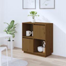 Berkfield Home Sideboard Honey Brown 74x35x80 cm Solid Wood Pine - Size: 74 x 35 x 80 cm - thumbnail 1