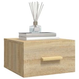 Berkfield Home Wall-mounted Bedside Cabinets 2 pcs Sonoma Oak 35x35x20 cm in Brown - Size: 35 x 35 x 20 cm - thumbnail 4