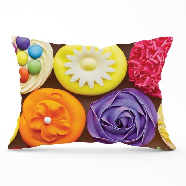 Warren Reed - Designer Bright Colourful Cupcakes Cushions in Yellow - Size: 60 cm x 60 cm - image 1