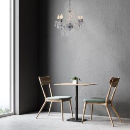First Choice Lighting Clear & Chrome Marie Therese Style 5 x 40W Chandelier - thumbnail 4