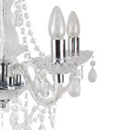 First Choice Lighting Clear & Chrome Marie Therese Style 5 x 40W Chandelier - thumbnail 6
