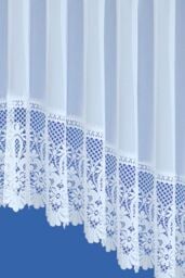 Tyrone Textiles Traditional Base Design Net Lace Curtain Jardiniere with Elevated Base in White - Size: 254 cm width x 122 cm drop - thumbnail 2
