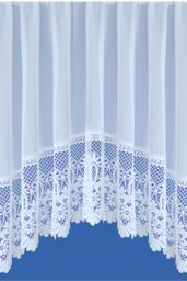 Tyrone Textiles Traditional Base Design Net Lace Curtain Jardiniere with Elevated Base in White - Size: 254 cm width x 122 cm drop