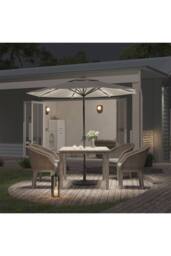 Living and Home Aamorah 4 Seater Garden Dining Set With Umbrella in Black - thumbnail 3
