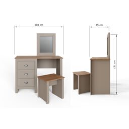 GFW Lancaster Dressing Table Set in Grey - thumbnail 7