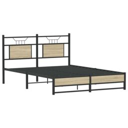 Berkfield Home Bed Frame without Mattress Sonoma Oak 140x200 cm Engineered Wood in Brown - thumbnail 3