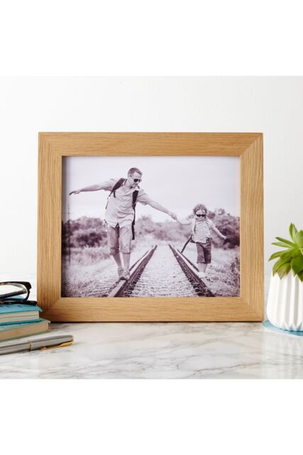 "MijMoj Design Solid Oak Photo Frame 10"" x 8"" - Wooden Picture Frame for Wall or Freestanding Display in Light Oak" - image 1