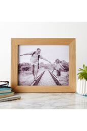 "MijMoj Design Solid Oak Photo Frame 10"" x 8"" - Wooden Picture Frame for Wall or Freestanding Display in Light Oak"