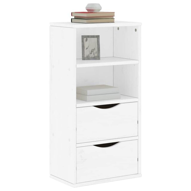 Berkfield Home Side Cabinet with Drawers ODDA White 40x24x79 cm Solid Wood Pine - Size: 40 x 24 x 79 cm - image 1