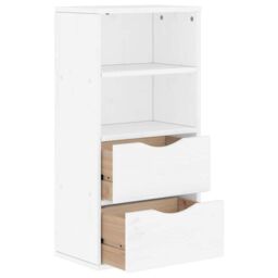 Berkfield Home Side Cabinet with Drawers ODDA White 40x24x79 cm Solid Wood Pine - Size: 40 x 24 x 79 cm - thumbnail 5