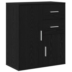 Berkfield Home Sideboard with Drawer with Shelf Black oak 60 x 31 x 70 cm Engineered wood - thumbnail 2