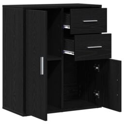 Berkfield Home Sideboard with Drawer with Shelf Black oak 60 x 31 x 70 cm Engineered wood - thumbnail 5