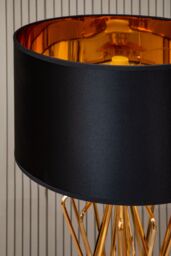 Orsina Modern Table Lamp With Black Fabric Shade, Bronze Metal Frame & Marble Base, Contemporary Desk Lamp in Gold - thumbnail 5