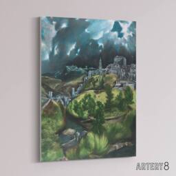 "Artery8 View of Toledo Landscape Painting El Greco Canvas Wall Art - Size: W18"" x H24""" - thumbnail 2