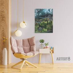 "Artery8 View of Toledo Landscape Painting El Greco Canvas Wall Art - Size: W18"" x H24""" - thumbnail 3