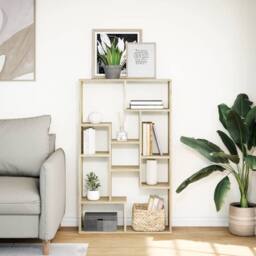 Berkfield Home Durable Bookcase Sonoma Oak 72x20x120 cm Engineered Wood in Light Tan - Size: 72 x 20 x 120 cm - thumbnail 1