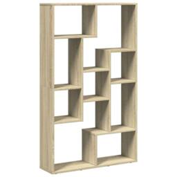 Berkfield Home Durable Bookcase Sonoma Oak 72x20x120 cm Engineered Wood in Light Tan - Size: 72 x 20 x 120 cm - thumbnail 7