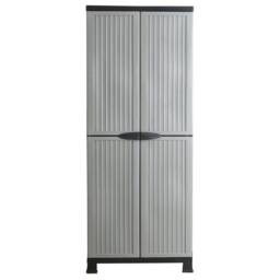 Berkfield Home Plastic Cabinet 68x39x171.5 cm in Grey - thumbnail 1