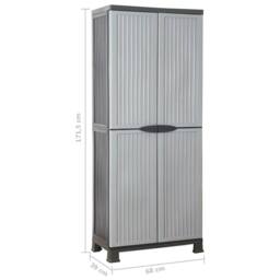 Berkfield Home Plastic Cabinet 68x39x171.5 cm in Grey - thumbnail 9