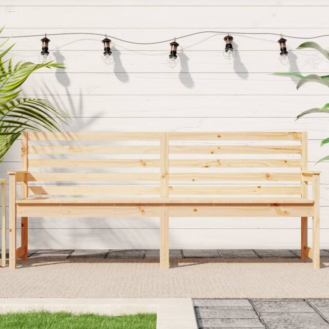 Berkfield Home Garden Bench 203.5x48x91.5 cm Solid Wood Pine in Brown - image 1