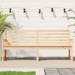 Berkfield Home Garden Bench 203.5x48x91.5 cm Solid Wood Pine in Brown - thumbnail 1