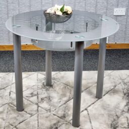 KOSY KOALA Glass Grey Dining Table Round Dining Table Dining Room Kitchen Furniture - thumbnail 8