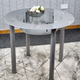 KOSY KOALA Glass Grey Dining Table Round Dining Table Dining Room Kitchen Furniture - thumbnail 6
