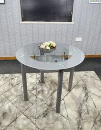 KOSY KOALA Glass Grey Dining Table Round Dining Table Dining Room Kitchen Furniture - thumbnail 9