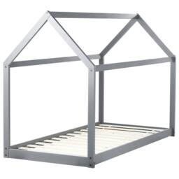 Wyld and Coco Kids House Bed 3ft Single Grey Pine with Slatted Frame - thumbnail 3