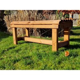Churnet Valley Garden Furniture Ltd Valley Backless Garden Bench - Timber - Fully Assembled in Brown - thumbnail 4