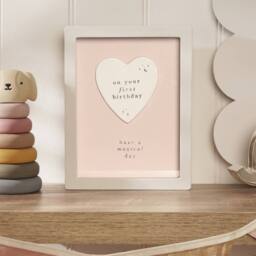 Bambino by Juliana 1st Birthday Pink Framed Plaque in Light Pink - thumbnail 1