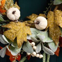 Scottish Everlastings Ltd 45cm Pumpkin Wreath Green / Orange - thumbnail 2