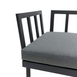 Home Detail Roman Dark Grey Aluminium Garden Set with Built-In End Tables, With Fire Pit Table - thumbnail 5