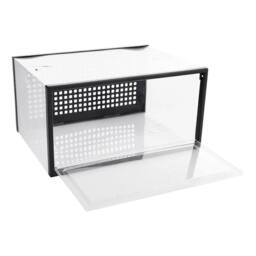 KORVIXA Foldable Shoe Organizer Box Stackable Clear Plastic Storage Cabinet in White - Size: 700mm - thumbnail 3