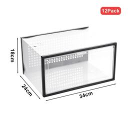 KORVIXA Foldable Shoe Organizer Box Stackable Clear Plastic Storage Cabinet in White - Size: 700mm - thumbnail 2