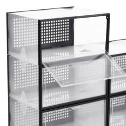KORVIXA Foldable Shoe Organizer Box Stackable Clear Plastic Storage Cabinet in White - Size: 700mm - thumbnail 5