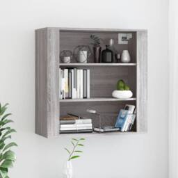 Berkfield Home Wall Cabinet Grey Sonoma 80x33x80 cm Engineered Wood - Size: 80 x 33 x 80 cm - thumbnail 1