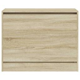 Berkfield Home Shoe Cabinet Sonoma Oak 80x34x63 cm Engineered Wood in Light Brown - Size: 80 x 34 x 63 cm - thumbnail 5