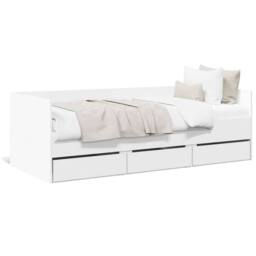 Berkfield Home Daybed with Drawers without Mattress White 100x200 cm
