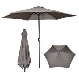 Samuel Alexander Grey 2.7m Havana Garden Parasol with Crank Handle - thumbnail 9