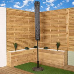Samuel Alexander Grey 2.7m Havana Garden Parasol with Crank Handle - thumbnail 2