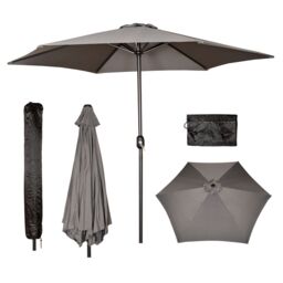 Samuel Alexander Grey 2.7m Havana Garden Parasol with Crank Handle - thumbnail 8