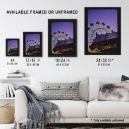 Artery8 Wonderland at Dusk Ocean New Jersey Margolies Framed Wall Art Print in Purple - Size: A4 - thumbnail 3