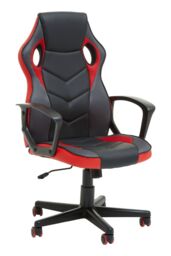 Orsina Ergonomic Black & Red Pu Home Office Chair, Comfortable Work From Home Chair, Movable Ergonomic Chair - thumbnail 7