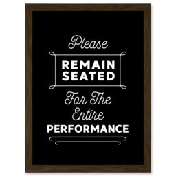 Artery8 Funny Bathroom Wall Art Please Remain Seated Entire Performance Toilet Sign Bathroom Decor Artwork Framed Wall Art Print A4 in Brown - thumbnail 1