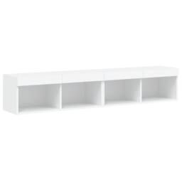 Berkfield Home TV Cabinets with LED Lights 2 pcs White 80x30x30 cm - Size: 80 x 30 x 30 cm - thumbnail 7