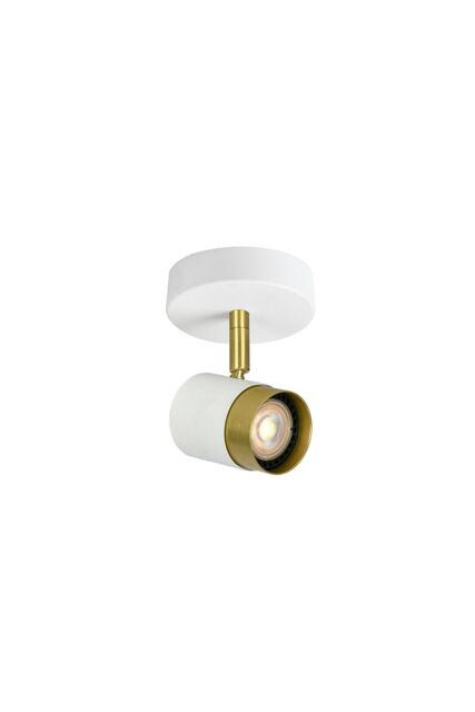 CGC Lighting 'Orio' White & Brushed Gold Single GU10 Adjustable Ceiling Spot Light - image 1