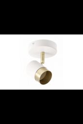 CGC Lighting 'Orio' White & Brushed Gold Single GU10 Adjustable Ceiling Spot Light - thumbnail 2